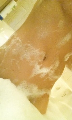 18 year old cutie Jessica Doltin strips naked atop a four wheeler on the patio